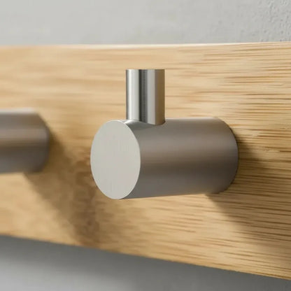 Kit Percheros Bambú 7 Ganchos Con Metal Living Dormitorio Marrón
