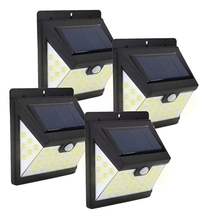 Pack x4 foco lampara solar triple 40smd exterior sensor