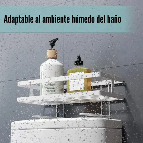 Organizador Adhesivo Metal Cocina Baño Con Ganchos