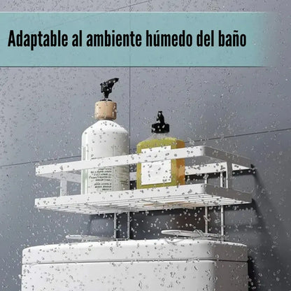 Organizador Adhesivo Metal Cocina Baño Con Ganchos
