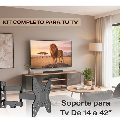 Soporte Movil Tv De 14 42 Pulgadas + Precintos + Hdmi Negro