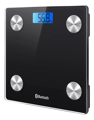 Balanza Bascula Digital De Baño Con Bluetooth Moderna 180kg Negro