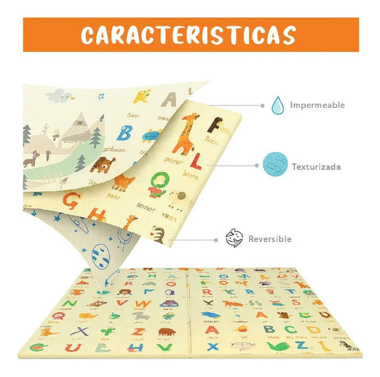 Alfombra antigolpes infantil reversible 200x180 bebes-niños