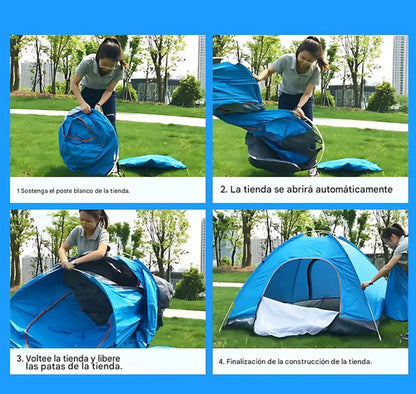 Carpa Iglu Autoarmable 2 A 3 Personas Camping 190 X 130cm Celeste