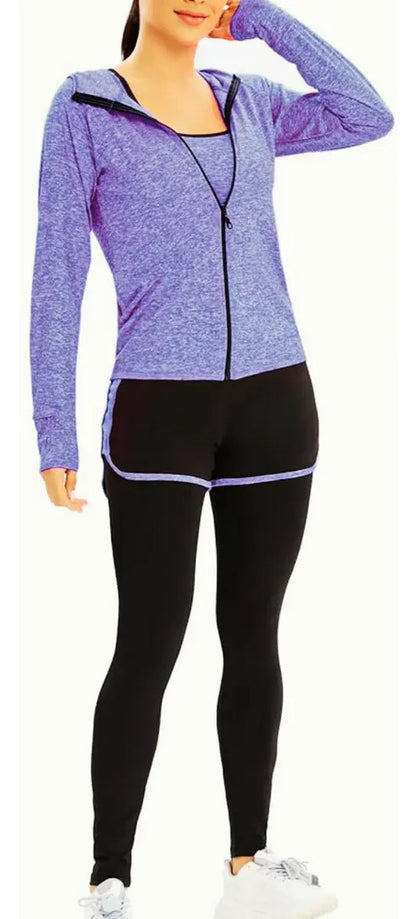 Conjunto deportivo dama sport x5 piezas violeta liso s