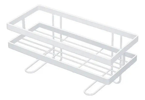 Organizador Adhesivo Metal Cocina Baño Con Ganchos
