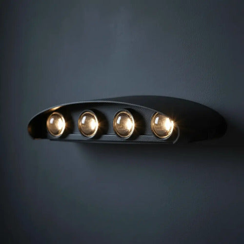 Aplique Bidireccional Exterior Jardín Led Integrado 8x2w Negro