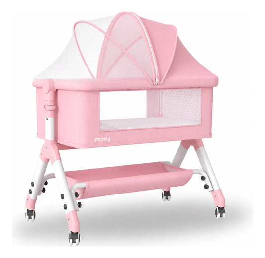 Cuna colecho moises ruedas mosquitero infantil bebé rosa