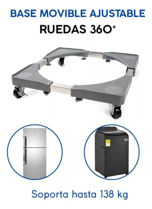 Base móvil ajustable con rueda para electrodomésticos