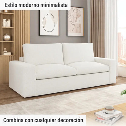 Sillón sofá living 2 cuerpos Litus compactado en caja beige