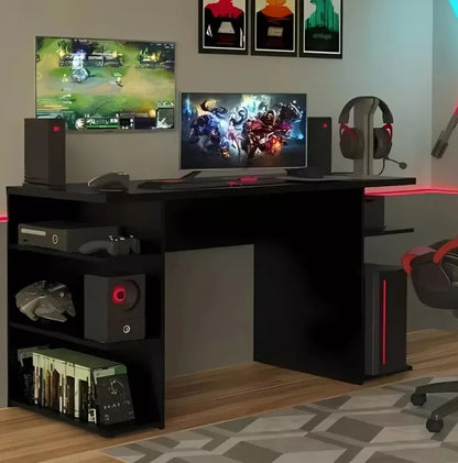 Escritorio gamer negro + silla gamer ergonómica regulable