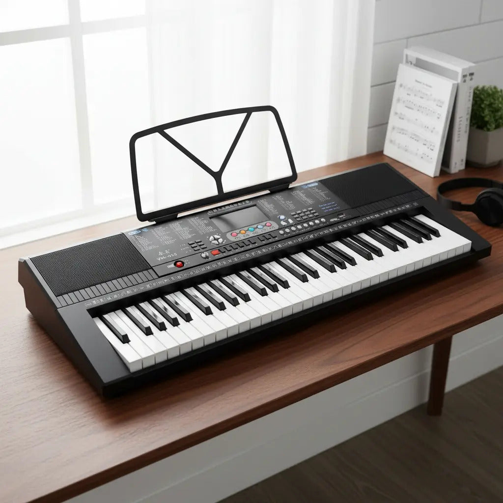 Organo piano teclado eléctrico USB 61 teclas 128 tonos negro