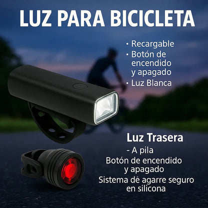 Luz para bicicleta set linterna trasera + delantera