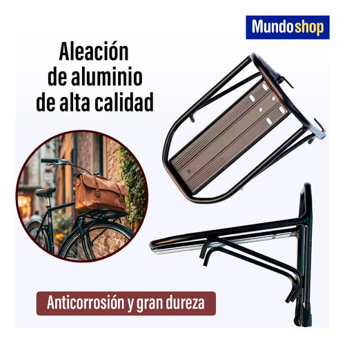 Parrilla Bicicleta Portaequipaje Aluminio Viaje Equipaje Negro