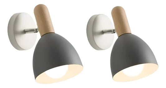 Pack x2 aplique gris de pared nordico domo gris