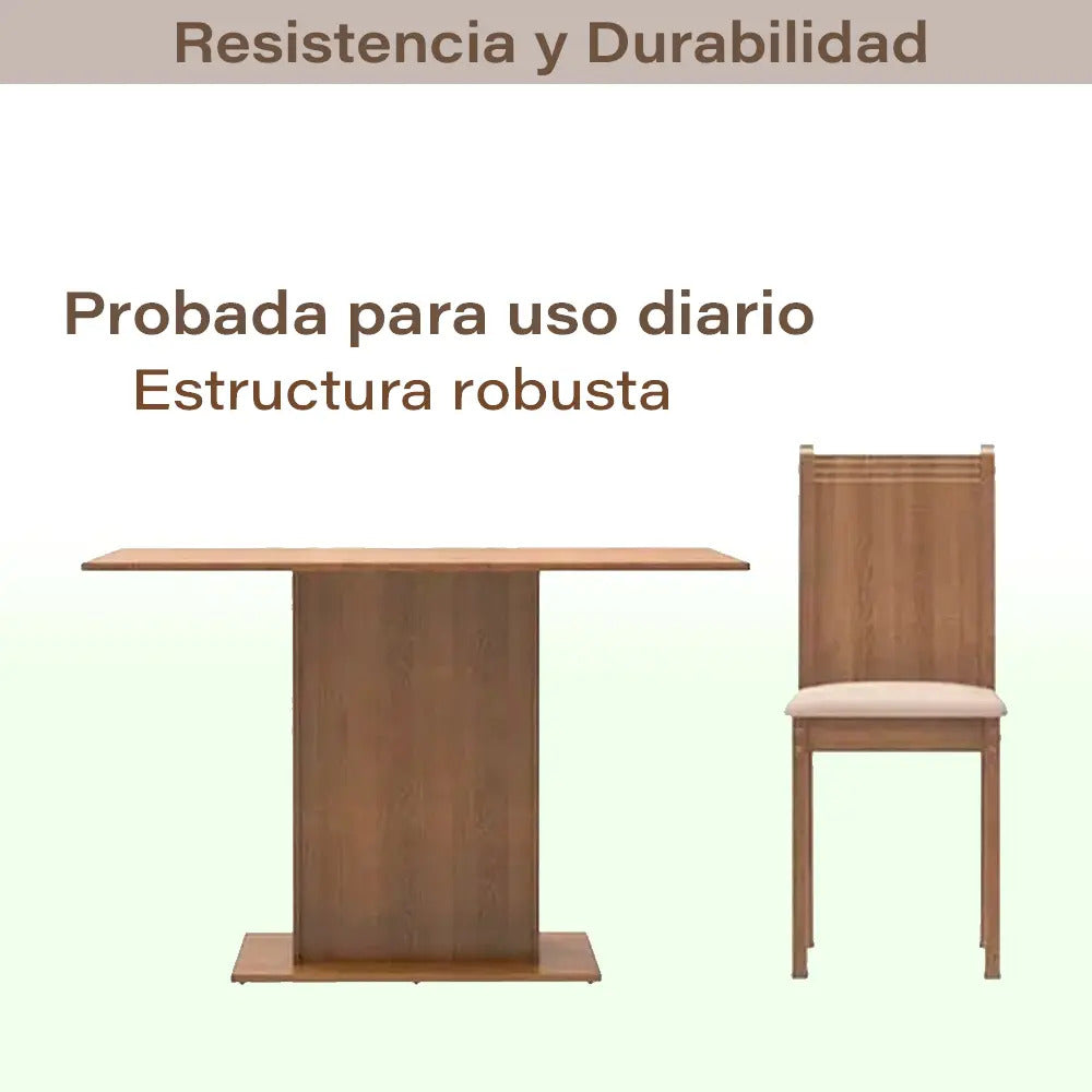 Juego de comedor 4 sillas mesa comedor tapizado Lexi