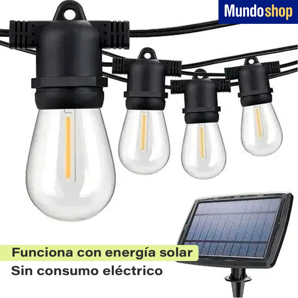 Guirnalda guia de luces LED solar 7.5 mts luz cálida