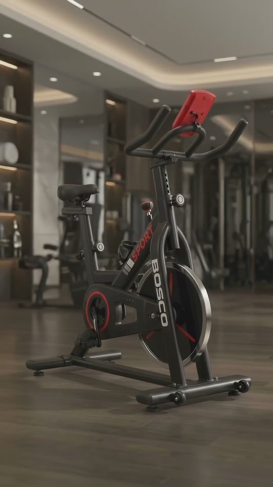 Bicicleta de spinning Bosco Sport en uso